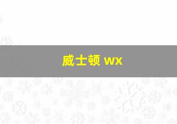 威士顿 wx